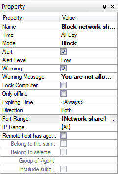 Block Network Share Property